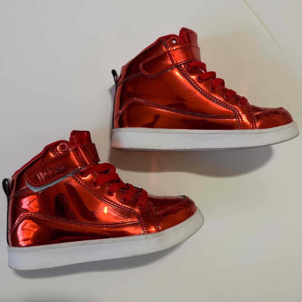 IGXX Metallic Red High Top Sneakers US 2.5 Metallic Patent Ankle Strap SZ‎ 34 EU